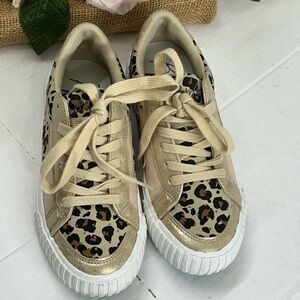 Malibu Beige and Leopard Print Sneakers